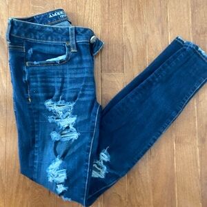 American Eagle Outfitters Women's Distressed Blue Jeans